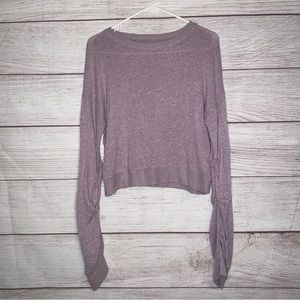 Zella purple heather girls soft material long sleeve shirt